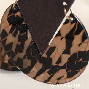 Jewelry - Acrylic Wood Tortoiseshell Geo Statement Earrings Jewelry - Acrylic Wood Tortoiseshell Geo Statement Earrings